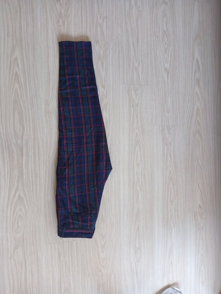 Düğmeli Bordo unisex  Midi Kumaş Pantolon - Görsel 2