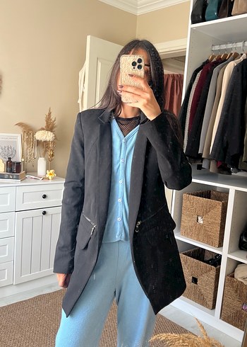 s Beden Siyah Kadın Blazer Ceket