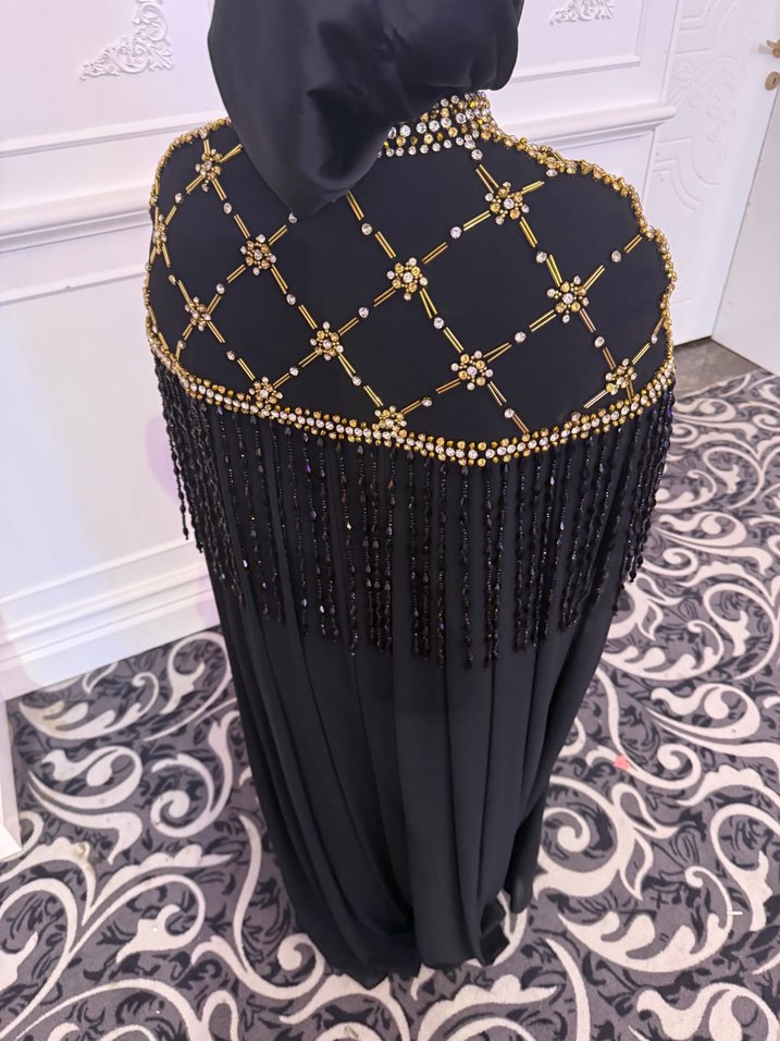 Boncuk İşlemeli Siyah Kadın ABİYE - Görsel 2