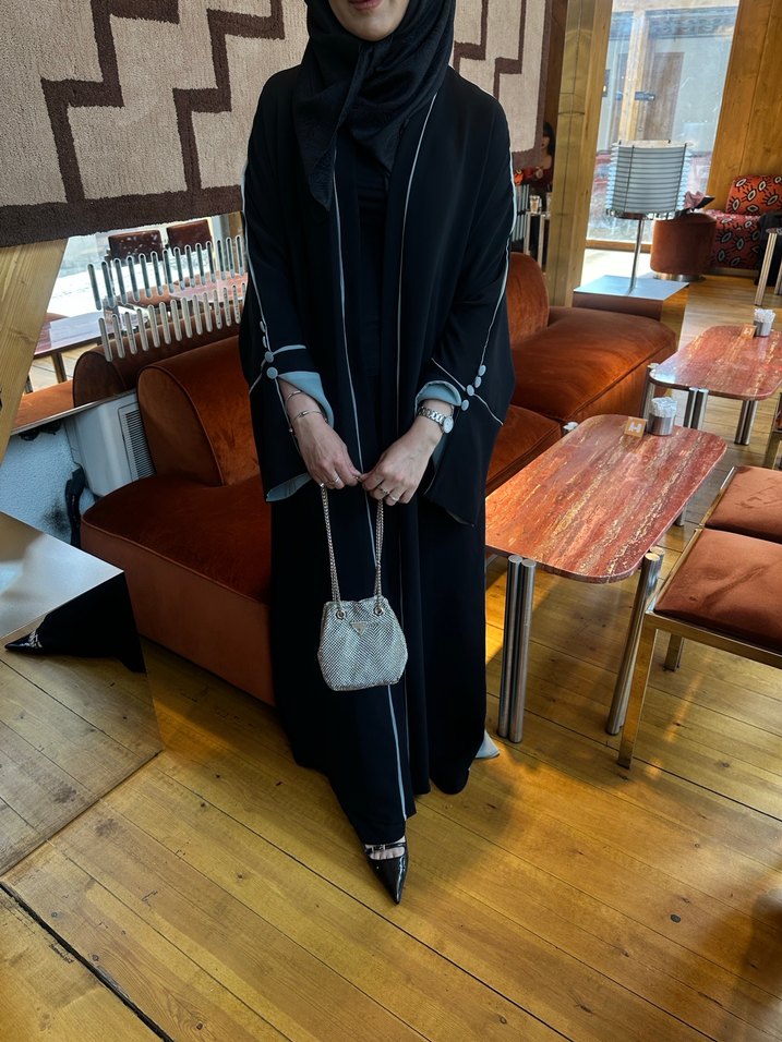 Su yeşili düğmeli abaya - Görsel 5