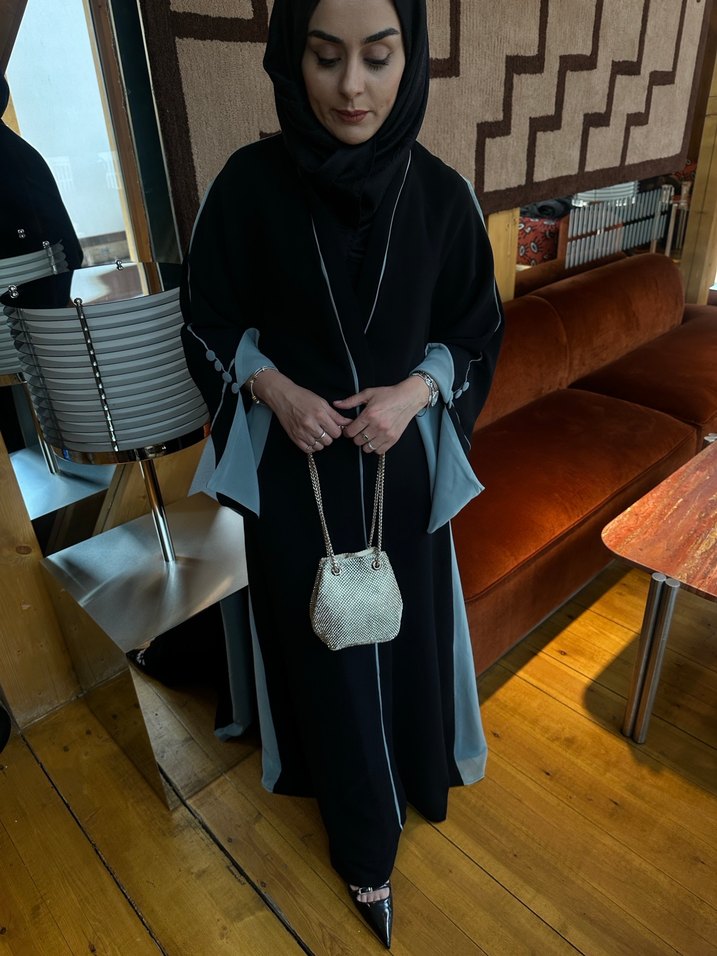 Su yeşili düğmeli abaya - Görsel 4