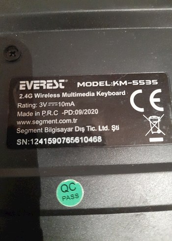 Everest KM-5535 Sarı Kablosuz Klavye - Görsel 5