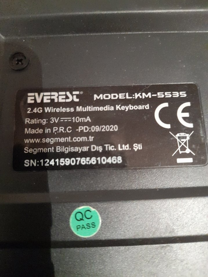 Everest KM-5535 Sarı Kablosuz Klavye - Görsel 5