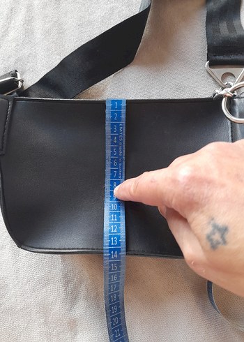 Siyah Deri Zincir Detaylı Bel Çantası - Görsel 7