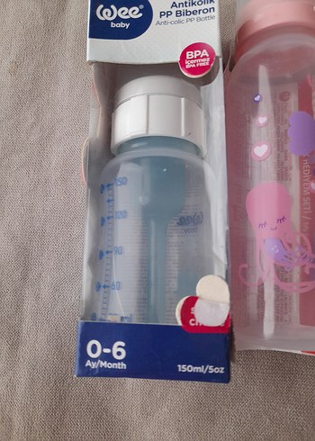 wee bady Pembe Bebek Biberon Seti 0-6 Ay - Görsel 2