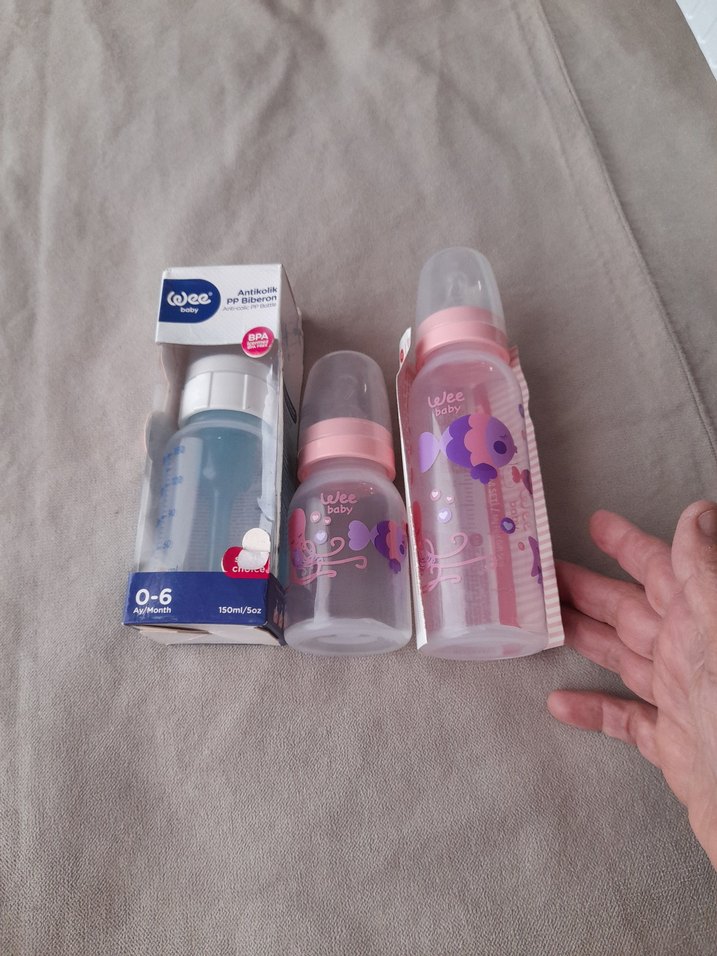 wee bady Pembe Bebek Biberon Seti 0-6 Ay - Görsel 3