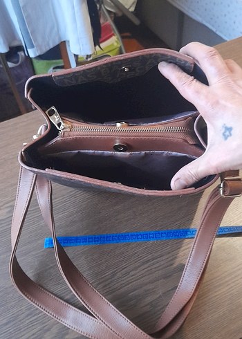 Kahverengi Baskılı Kadın Omuz Çantası - Görsel 9