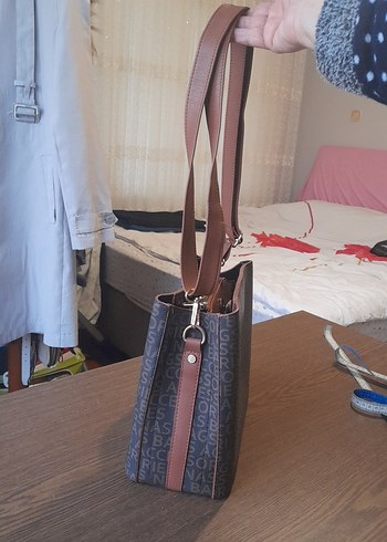 Kahverengi Baskılı Kadın Omuz Çantası - Görsel 2