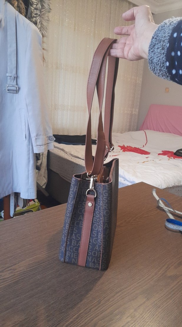 Kahverengi Baskılı Kadın Omuz Çantası - Görsel 2