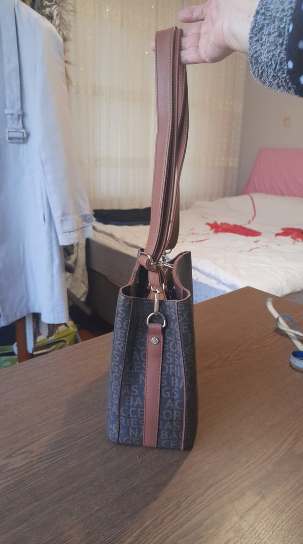 Kahverengi Baskılı Kadın Omuz Çantası - Görsel 4