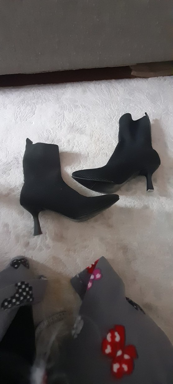 Siyah Triko Topuklu Kadın Bot - Görsel 2