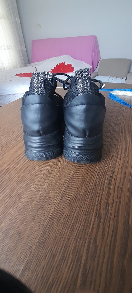 Siyah Elastik Spor Kadın Sneakers - Görsel 5