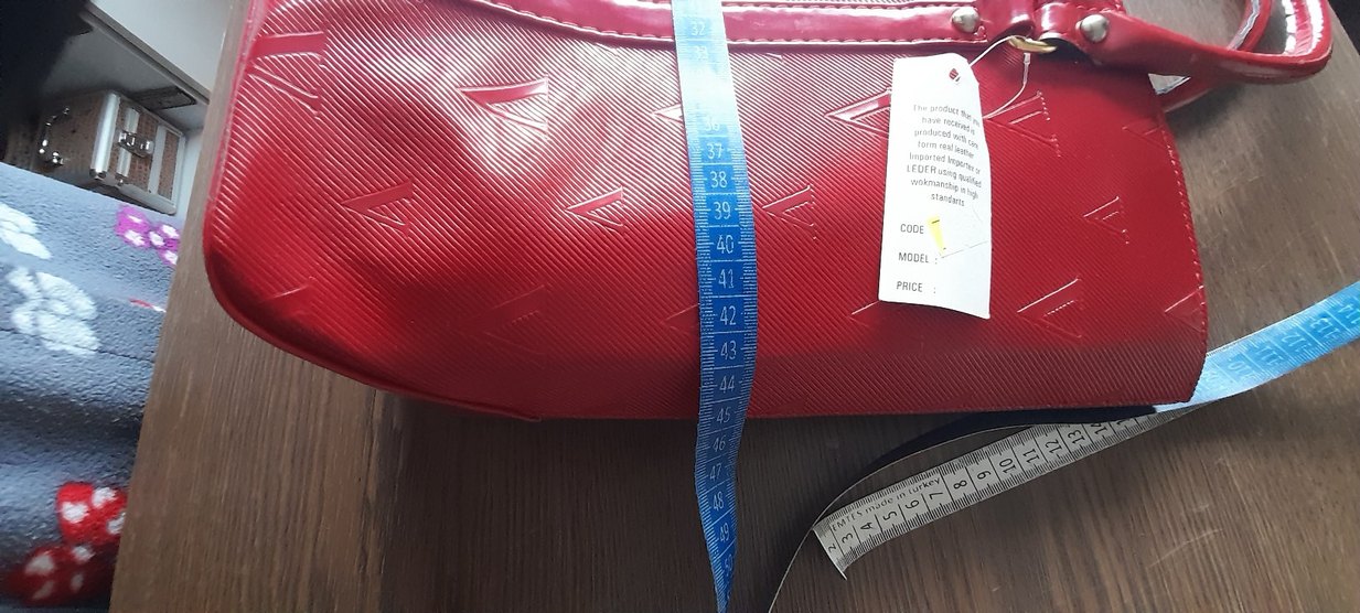 Parlak Kırmızı Deri Kadın Çanta - Görsel 5