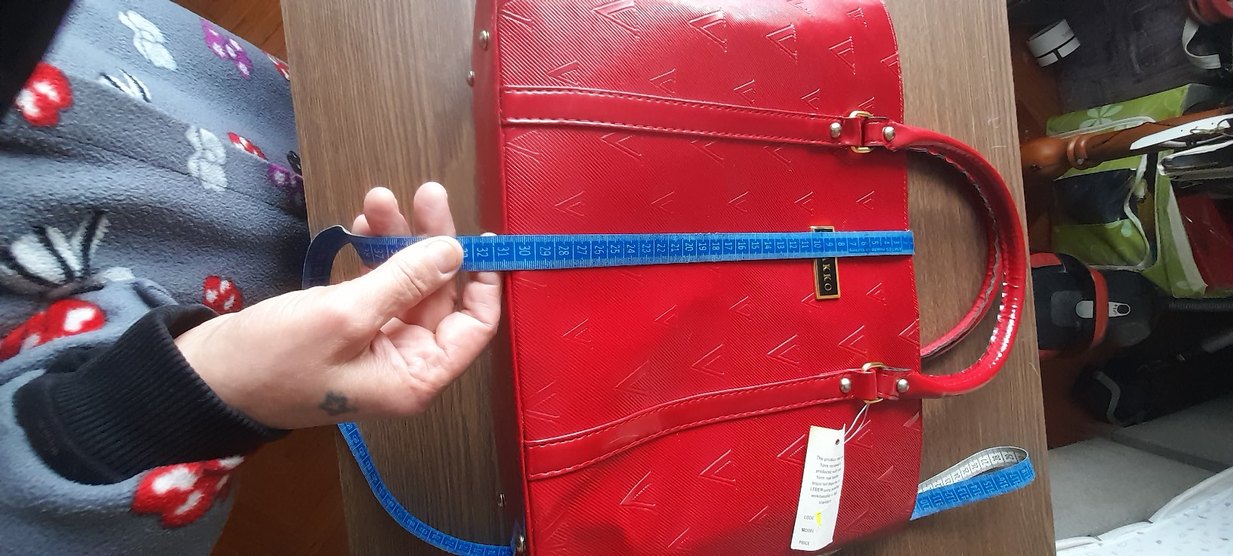 Parlak Kırmızı Deri Kadın Çanta - Görsel 4