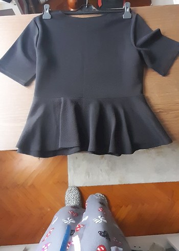 Kısa Kollu Siyah Mini Bluz - Görsel 3