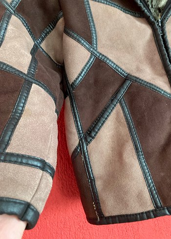 Kürklü Kapüşonlu Erkek Çocuk Süet Biker Mont - Görsel 5