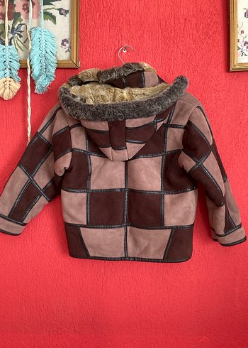 Kürklü Kapüşonlu Erkek Çocuk Süet Biker Mont - Görsel 2