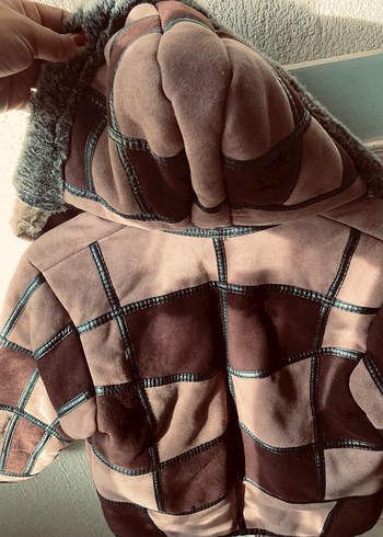 Kürklü Kapüşonlu Erkek Çocuk Süet Biker Mont - Görsel 6