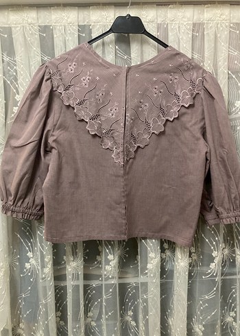 Vintage Love Romantik Gul Kurusu Dantel Detayli Bluz