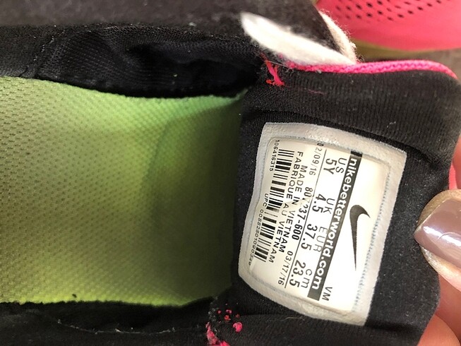 37,5 Beden pembe Renk Nike airmax spor ayakkabı