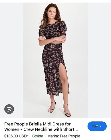 Free people briella midi boy Şık elbise
