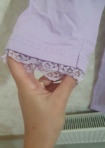 l Beden mor Renk Mor Nakışlı Uzun Kollu Kadın Gecelik
