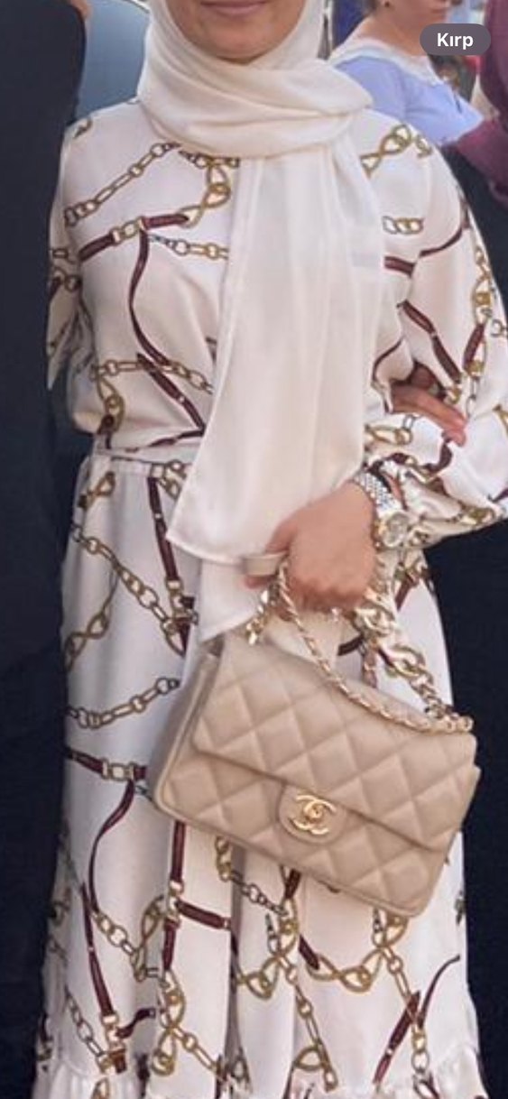 Zincir Detaylı Beyaz Uzun Bohem Elbise - Görsel 2