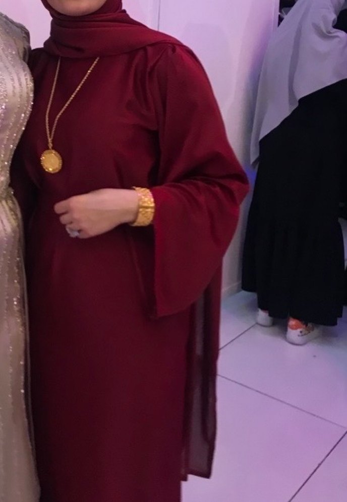 Bordo Uzun Kollu Kadın Elbisesi - Görsel 2