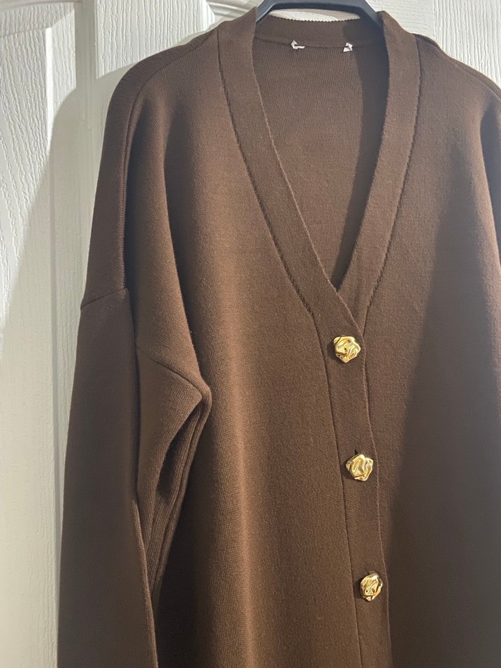 Düğmeli Kahverengi Uzun Süet Kadın Kaban - Görsel 2