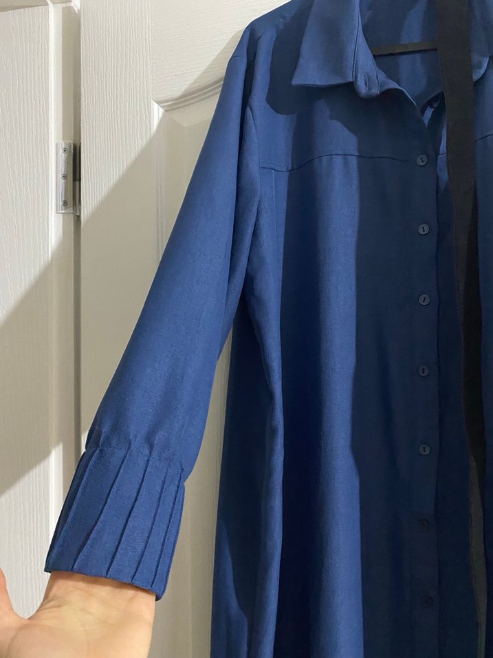 Lacivert Uzun elbise - Görsel 3