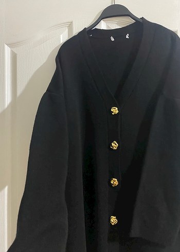 Düğmeli Siyah Uzun Kadın Kaban - Görsel 2