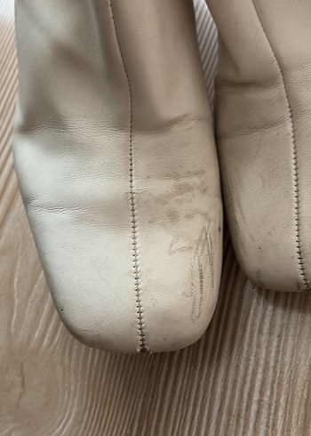 Bej Deri Kadın Topuklu Bot - Görsel 4