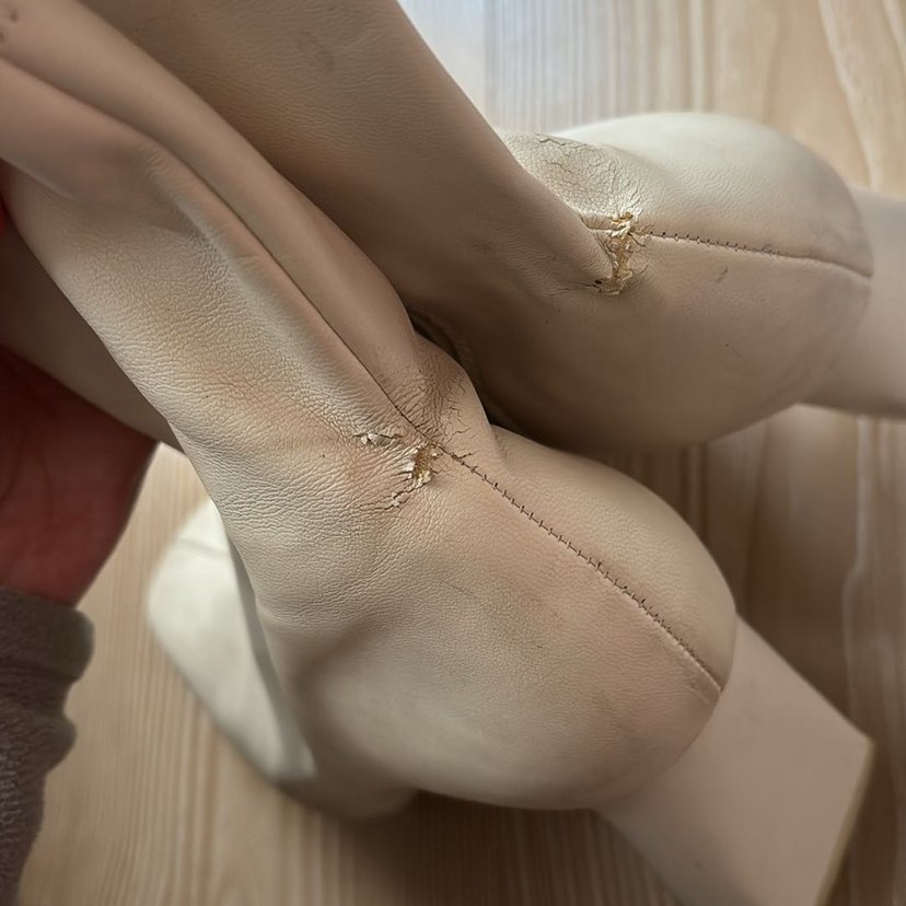 Bej Deri Kadın Topuklu Bot - Görsel 3