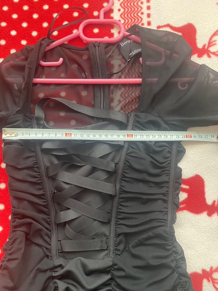 Siyah Fırfırlı Gotik Mini Elbise - Görsel 4