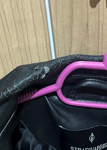 Kadın Siyah Deri Biker Ceket - Görsel 4