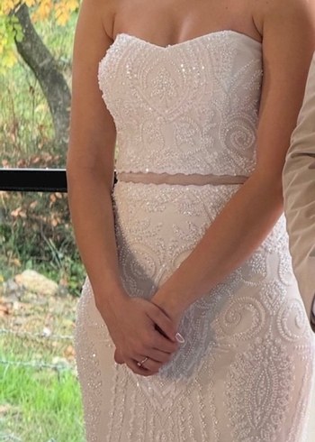 Straplez Bohem Gelinlik - Görsel 2