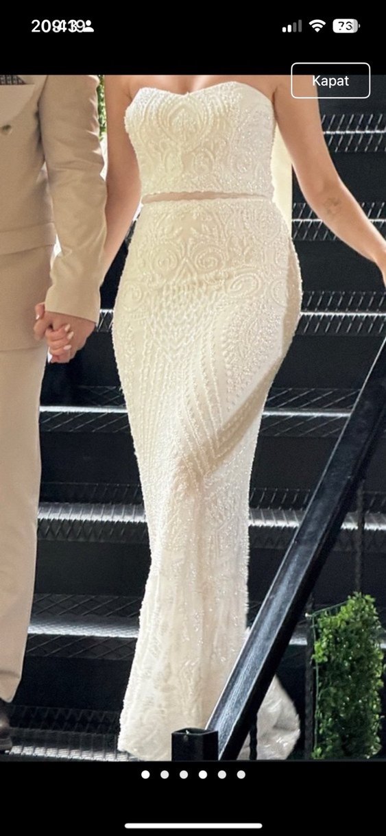 Straplez Bohem Gelinlik - Görsel 4