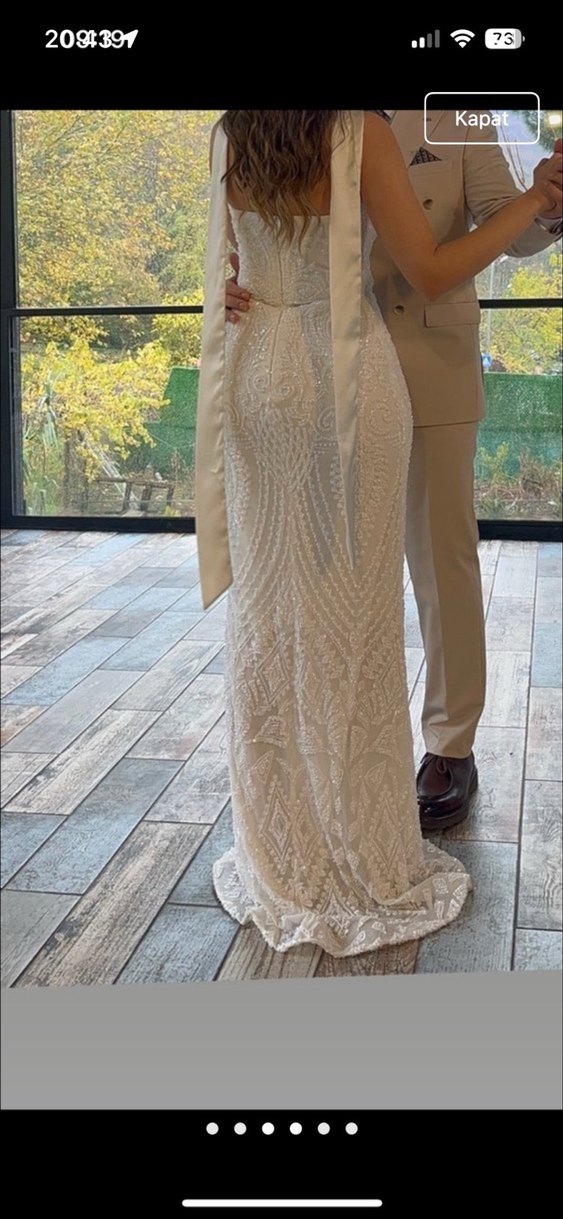 Straplez Bohem Gelinlik - Görsel 5