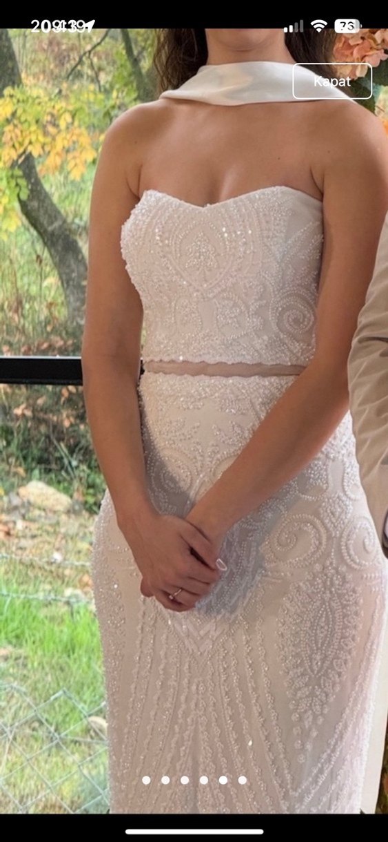 Straplez Bohem Gelinlik - Görsel 2