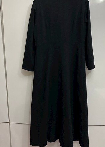 Kadın Siyah Uzun Düğmeli Gotik Kaban - Görsel 3