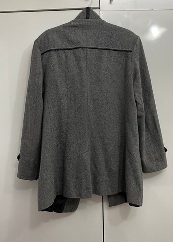 Gri Düğmeli Erkek Midi Kaban - Görsel 4