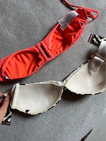 36 Beden turuncu Renk Bikini Üst 2 li