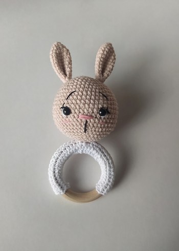 Açık Pembe Tavşanlı Diş Kaşıyıcı ve Çıngırak - Görsel 2