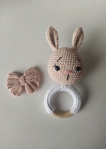 Açık Pembe Tavşanlı Diş Kaşıyıcı ve Çıngırak - Görsel 5