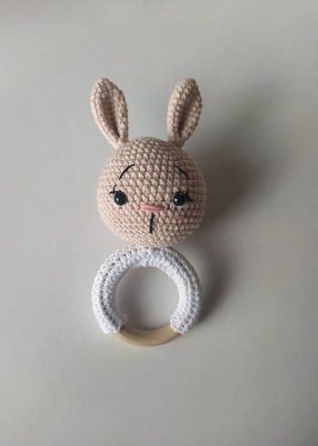 Açık Pembe Tavşanlı Diş Kaşıyıcı ve Çıngırak - Görsel 3