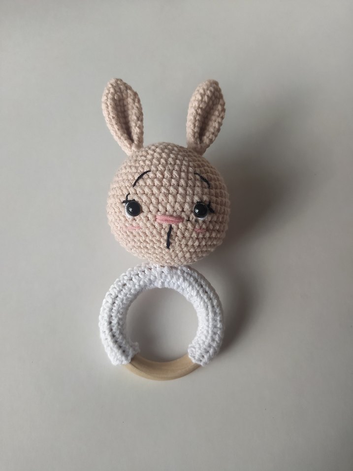 Açık Pembe Tavşanlı Diş Kaşıyıcı ve Çıngırak - Görsel 2