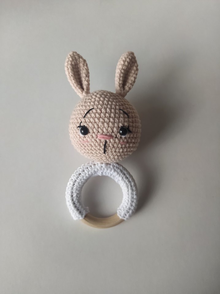 Açık Pembe Tavşanlı Diş Kaşıyıcı ve Çıngırak - Görsel 3