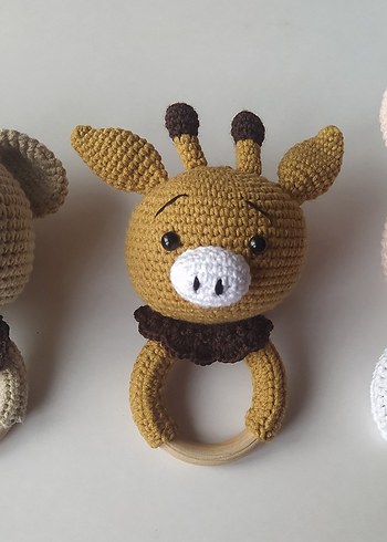 El Yapımı Ayıcık Diş Kaşıyıcı Oyuncak ve Çıngırak - Görsel 5