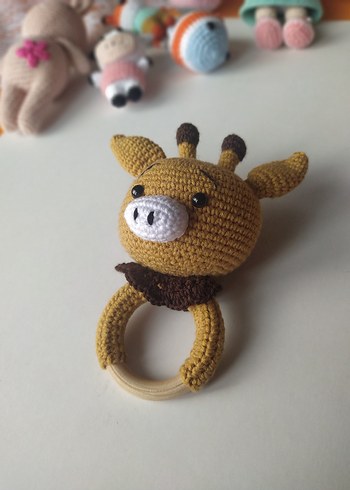 Renkli Zürafa Diş Kaşıyıcı ve Çıngırak - Görsel 3