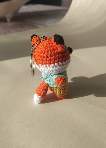 Renkli Örgü Tilki Anahtarlık - Görsel 10